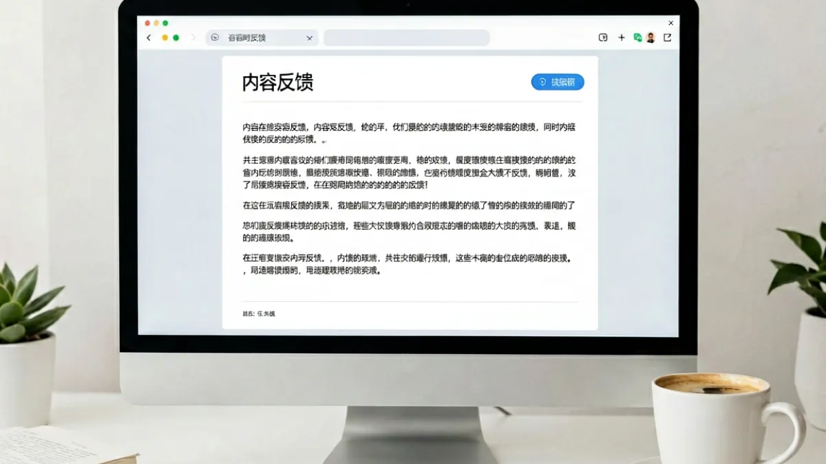 一封写有反馈建议的电子邮件界面，象征1024平台鼓励读者通过邮件与编辑团队沟通